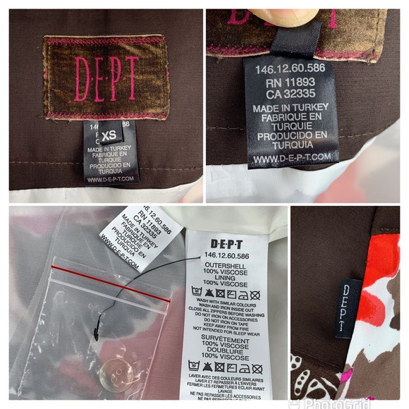 D.E.P.T. NWOT Brown and Pink Patchwork Style High Low Midi Skirt, XS - Picture 16 of 16